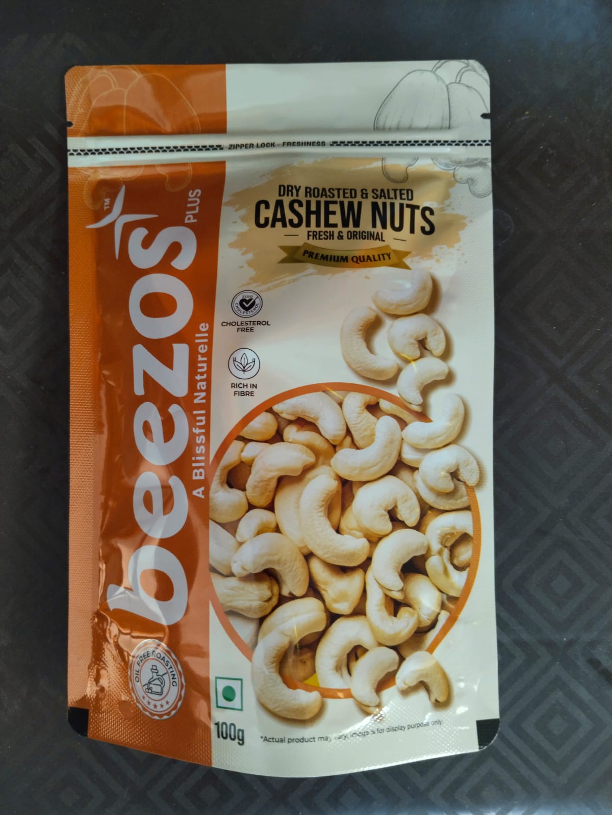 Dry Roasted & Salted Cashew Nuts - Premium Cashew Nuts by Beezos Plus
